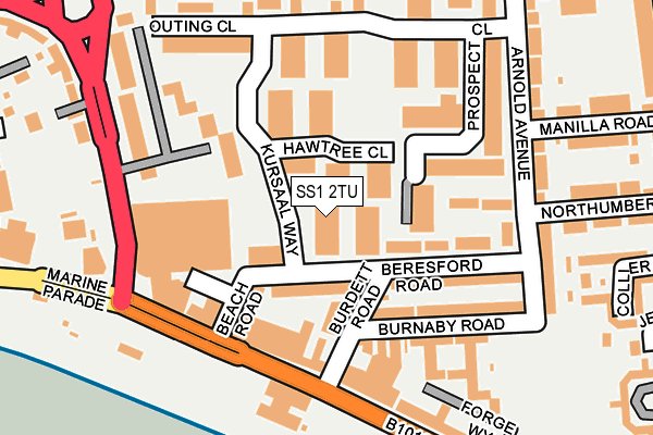 SS1 2TU map - OS OpenMap – Local (Ordnance Survey)