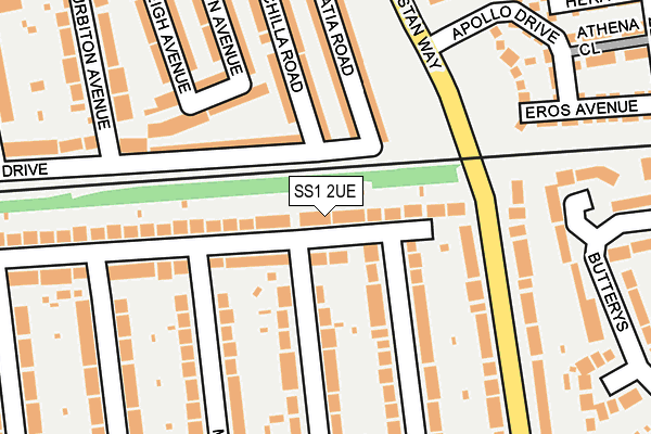 SS1 2UE map - OS OpenMap – Local (Ordnance Survey)