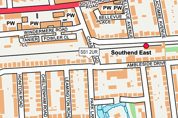 SS1 2UR map - OS OpenMap – Local (Ordnance Survey)