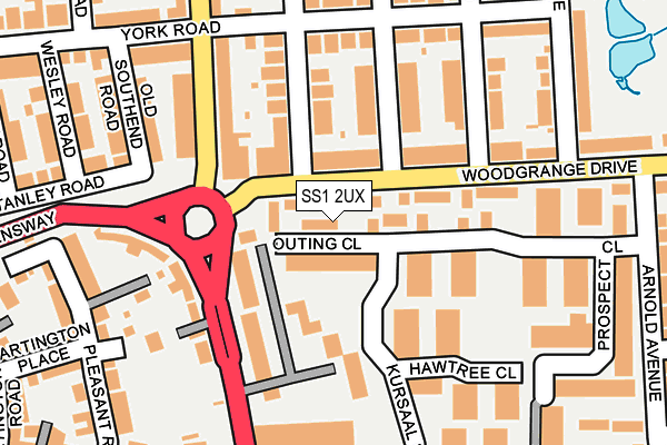 SS1 2UX map - OS OpenMap – Local (Ordnance Survey)