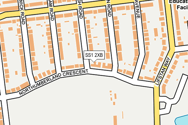 SS1 2XB map - OS OpenMap – Local (Ordnance Survey)