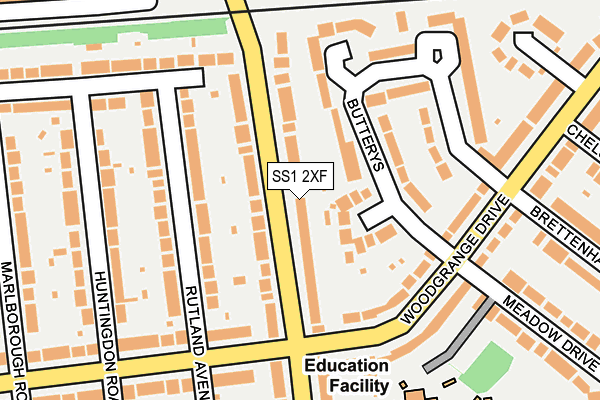 SS1 2XF map - OS OpenMap – Local (Ordnance Survey)