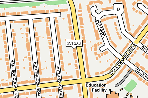 SS1 2XG map - OS OpenMap – Local (Ordnance Survey)