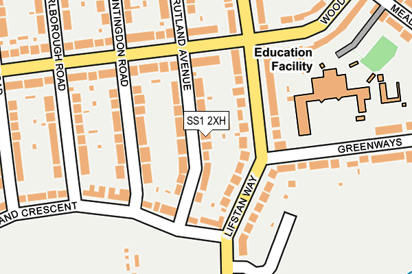 SS1 2XH map - OS OpenMap – Local (Ordnance Survey)