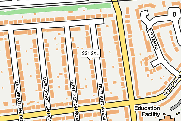 SS1 2XL map - OS OpenMap – Local (Ordnance Survey)