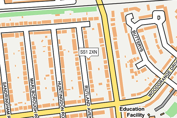 SS1 2XN map - OS OpenMap – Local (Ordnance Survey)