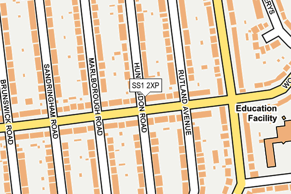 SS1 2XP map - OS OpenMap – Local (Ordnance Survey)
