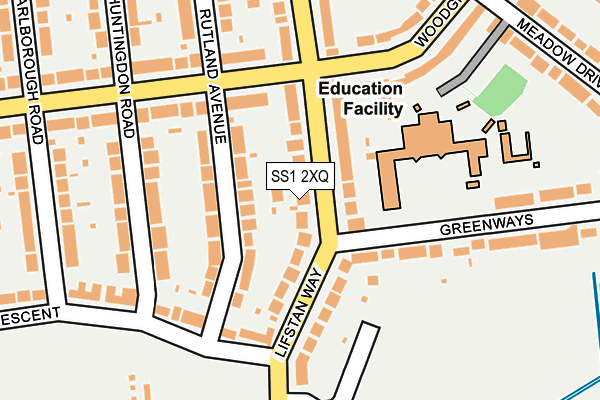 SS1 2XQ map - OS OpenMap – Local (Ordnance Survey)