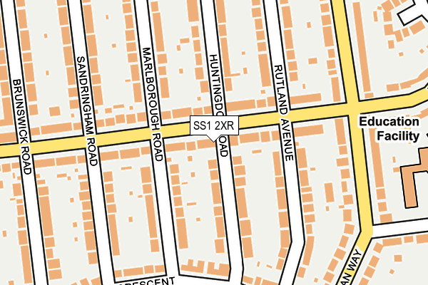 SS1 2XR map - OS OpenMap – Local (Ordnance Survey)