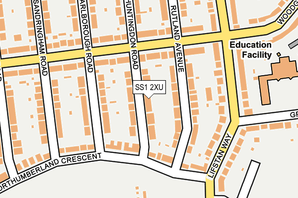 SS1 2XU map - OS OpenMap – Local (Ordnance Survey)