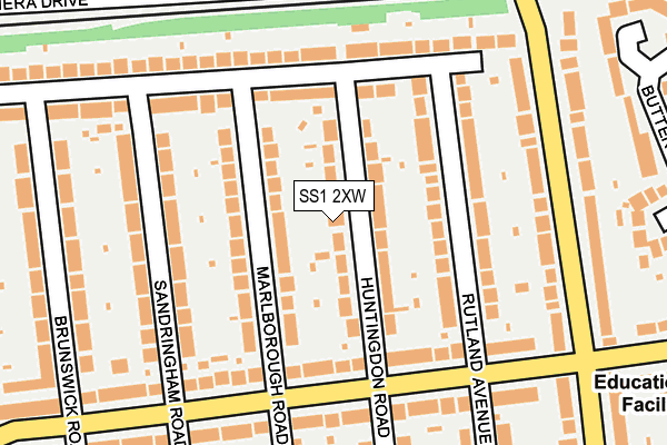 SS1 2XW map - OS OpenMap – Local (Ordnance Survey)