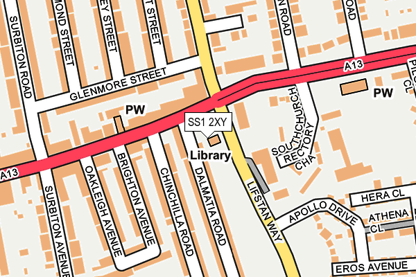 SS1 2XY map - OS OpenMap – Local (Ordnance Survey)