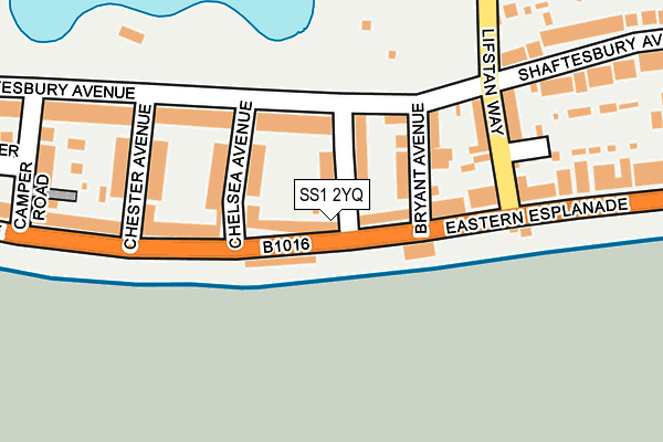SS1 2YQ map - OS OpenMap – Local (Ordnance Survey)