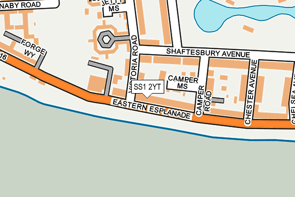 SS1 2YT map - OS OpenMap – Local (Ordnance Survey)