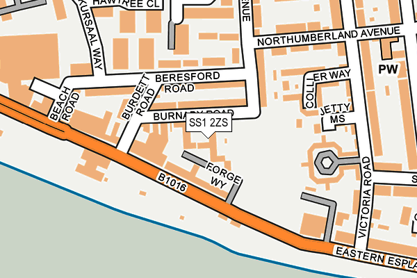 SS1 2ZS map - OS OpenMap – Local (Ordnance Survey)