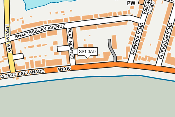 SS1 3AD map - OS OpenMap – Local (Ordnance Survey)