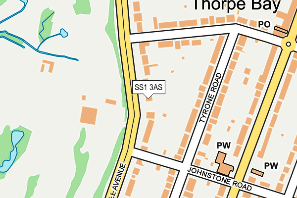 SS1 3AS map - OS OpenMap – Local (Ordnance Survey)