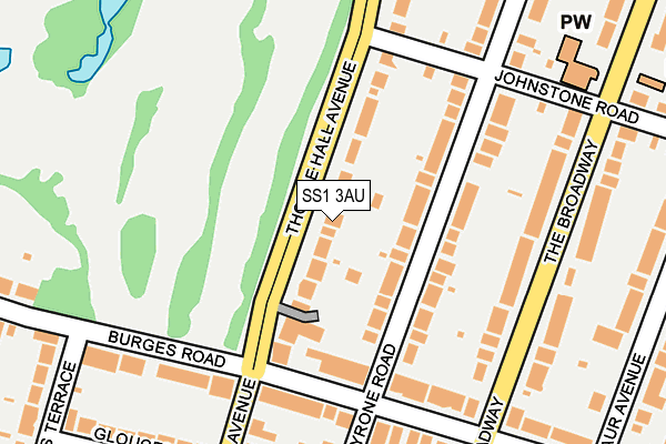 SS1 3AU map - OS OpenMap – Local (Ordnance Survey)
