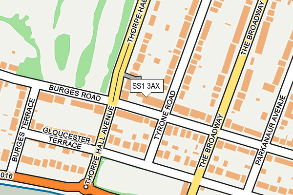 SS1 3AX map - OS OpenMap – Local (Ordnance Survey)