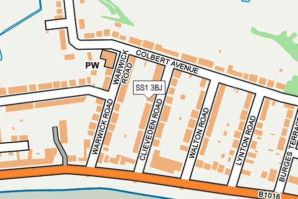 SS1 3BJ map - OS OpenMap – Local (Ordnance Survey)