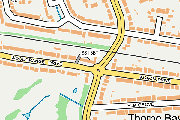 SS1 3BT map - OS OpenMap – Local (Ordnance Survey)