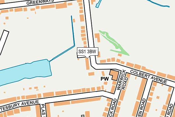 SS1 3BW map - OS OpenMap – Local (Ordnance Survey)