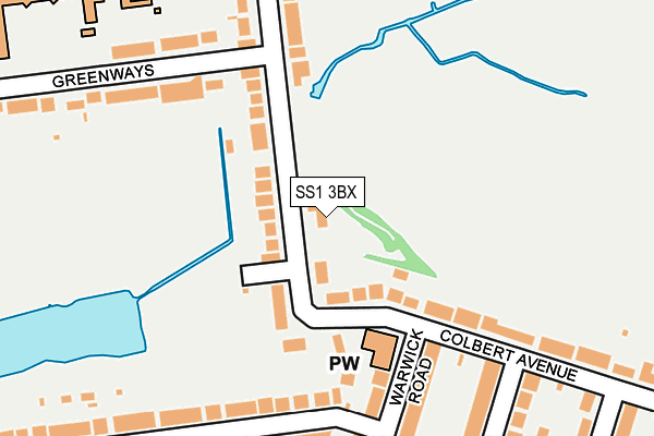 SS1 3BX map - OS OpenMap – Local (Ordnance Survey)