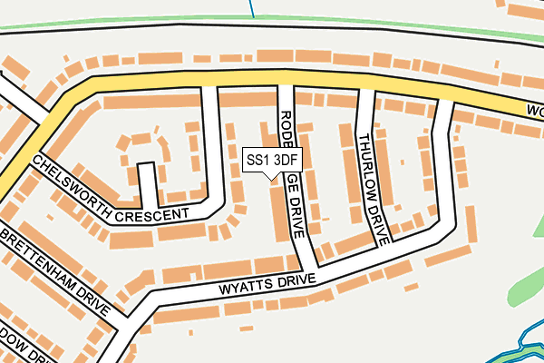 SS1 3DF map - OS OpenMap – Local (Ordnance Survey)