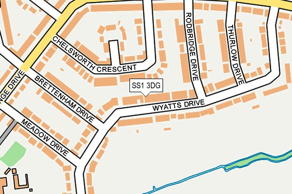 SS1 3DG map - OS OpenMap – Local (Ordnance Survey)