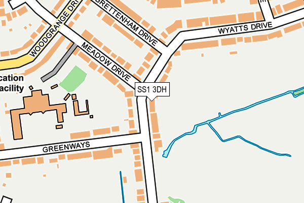 SS1 3DH map - OS OpenMap – Local (Ordnance Survey)