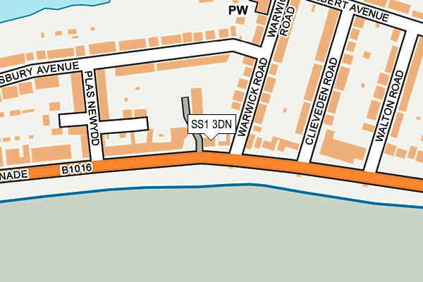 SS1 3DN map - OS OpenMap – Local (Ordnance Survey)