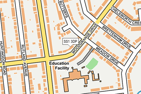 SS1 3DP map - OS OpenMap – Local (Ordnance Survey)