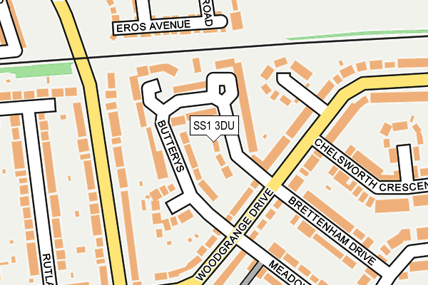 SS1 3DU map - OS OpenMap – Local (Ordnance Survey)