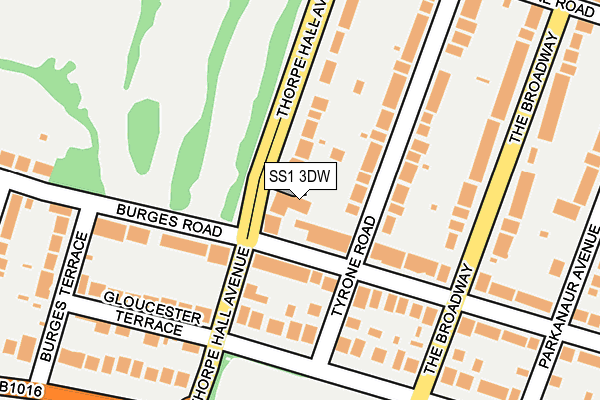 SS1 3DW map - OS OpenMap – Local (Ordnance Survey)