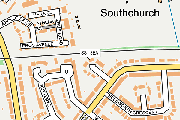 SS1 3EA map - OS OpenMap – Local (Ordnance Survey)
