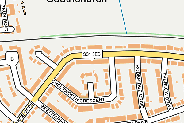 SS1 3ED map - OS OpenMap – Local (Ordnance Survey)