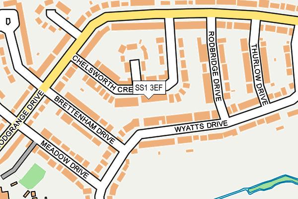 SS1 3EF map - OS OpenMap – Local (Ordnance Survey)