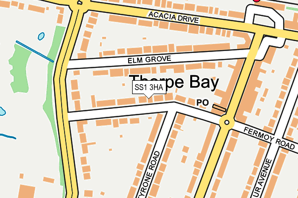 SS1 3HA map - OS OpenMap – Local (Ordnance Survey)