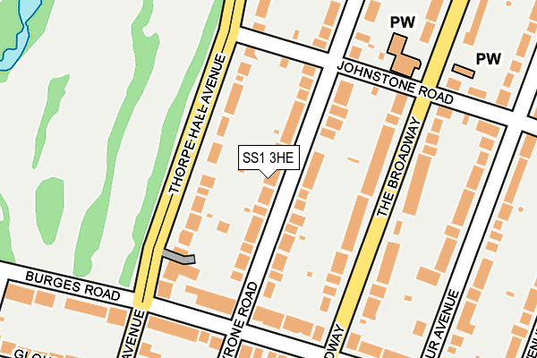 SS1 3HE map - OS OpenMap – Local (Ordnance Survey)