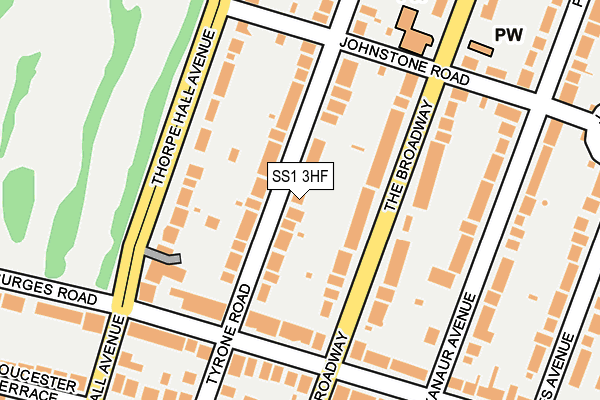 SS1 3HF map - OS OpenMap – Local (Ordnance Survey)