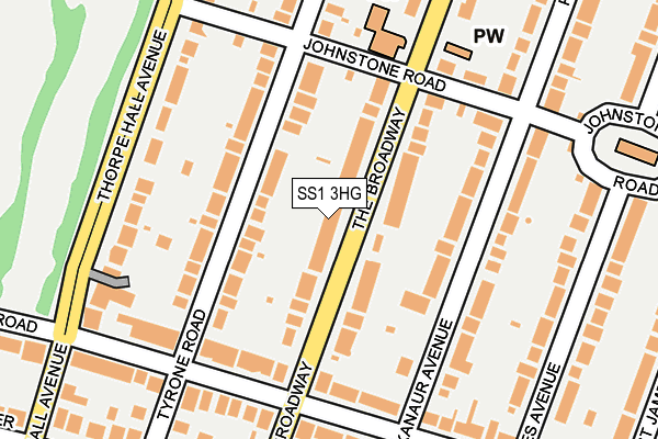 SS1 3HG map - OS OpenMap – Local (Ordnance Survey)