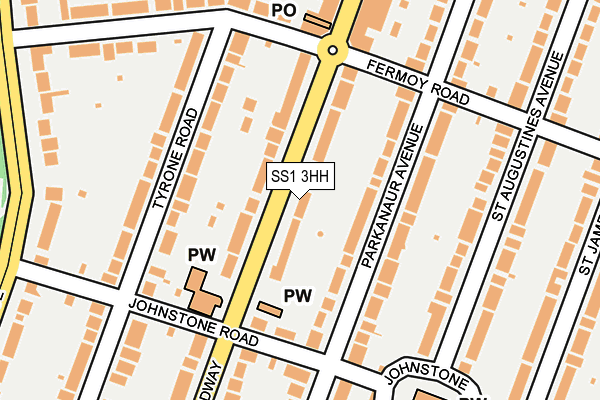 SS1 3HH map - OS OpenMap – Local (Ordnance Survey)