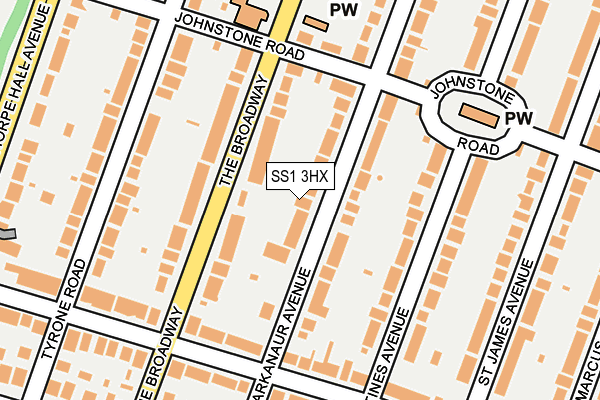 SS1 3HX map - OS OpenMap – Local (Ordnance Survey)