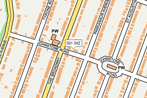 SS1 3HZ map - OS OpenMap – Local (Ordnance Survey)