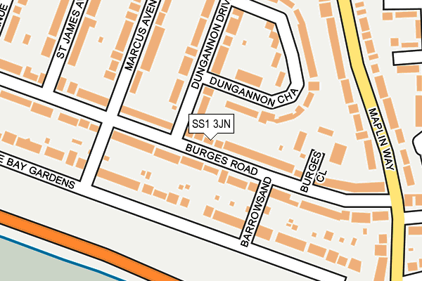 SS1 3JN map - OS OpenMap – Local (Ordnance Survey)