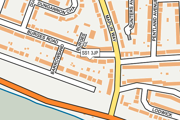 SS1 3JP map - OS OpenMap – Local (Ordnance Survey)