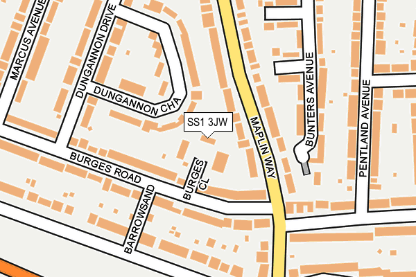 SS1 3JW map - OS OpenMap – Local (Ordnance Survey)