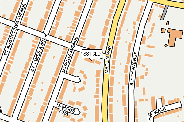 SS1 3LD map - OS OpenMap – Local (Ordnance Survey)
