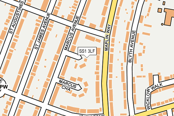 SS1 3LF map - OS OpenMap – Local (Ordnance Survey)
