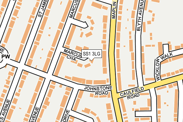 SS1 3LG map - OS OpenMap – Local (Ordnance Survey)